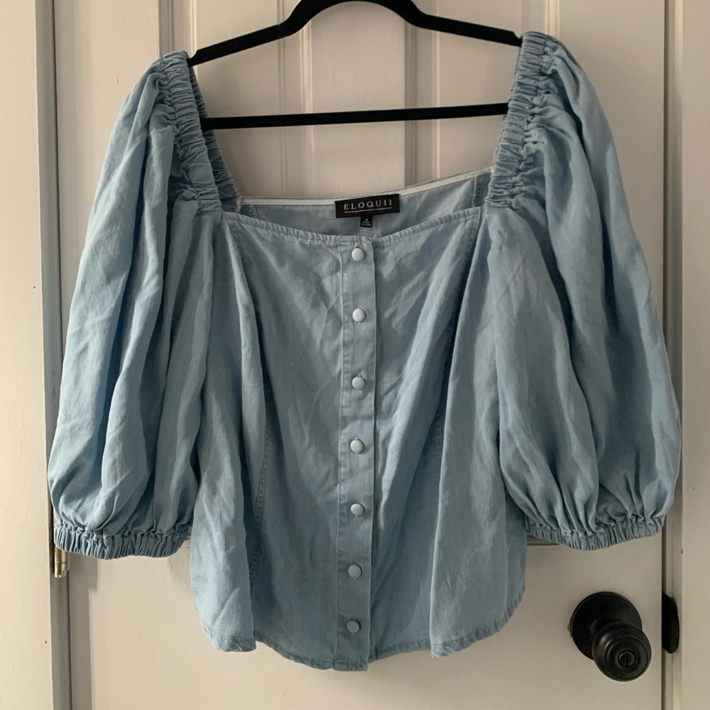 Chambray Denim Blouse 💙